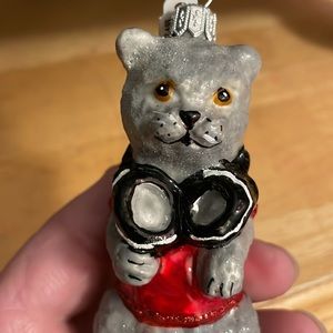 Bloomingdale's Dj Cat Ornament - European Glass Mouth-Blown Hand-painted Poland